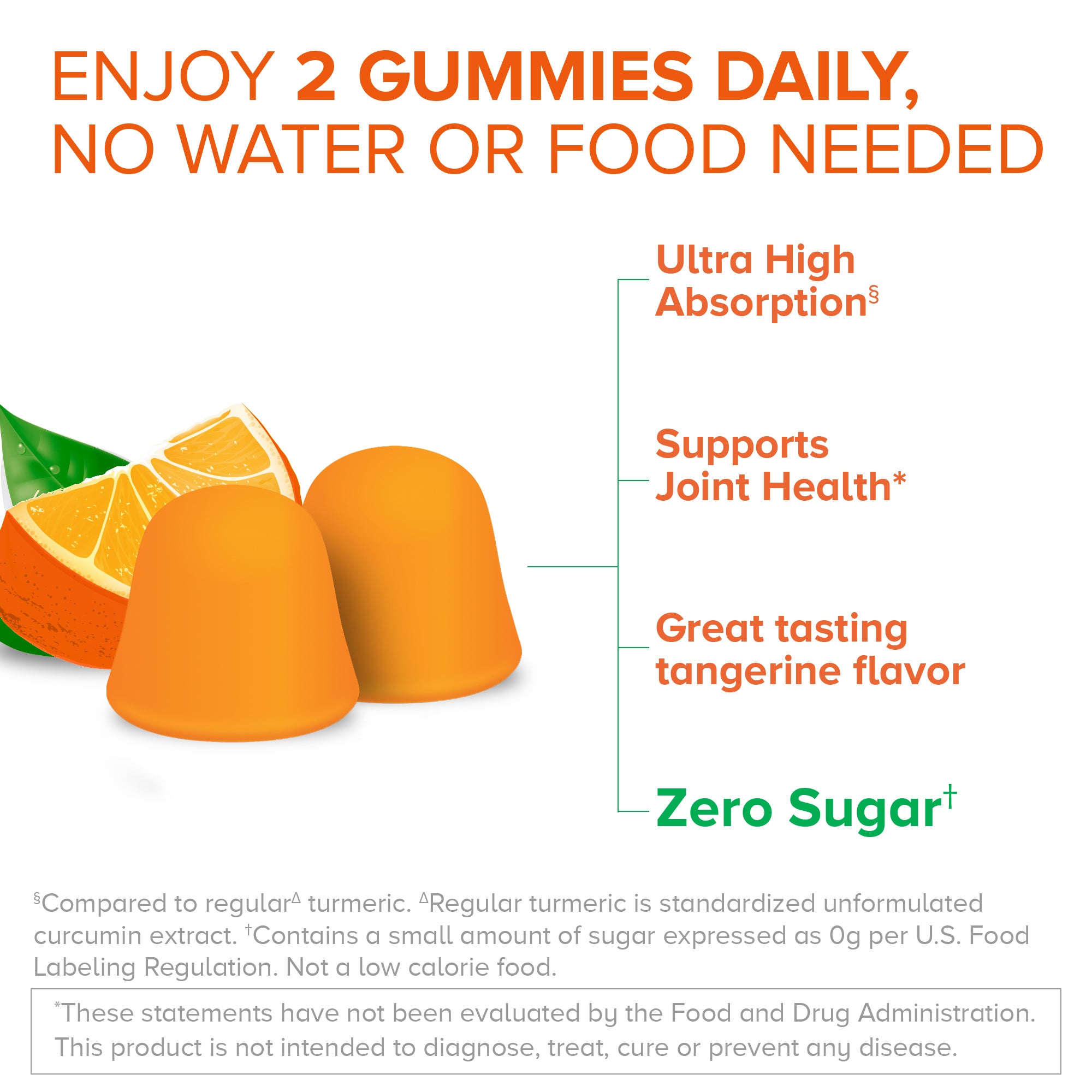 Enjoy 2 gummies daily, no water or food needed