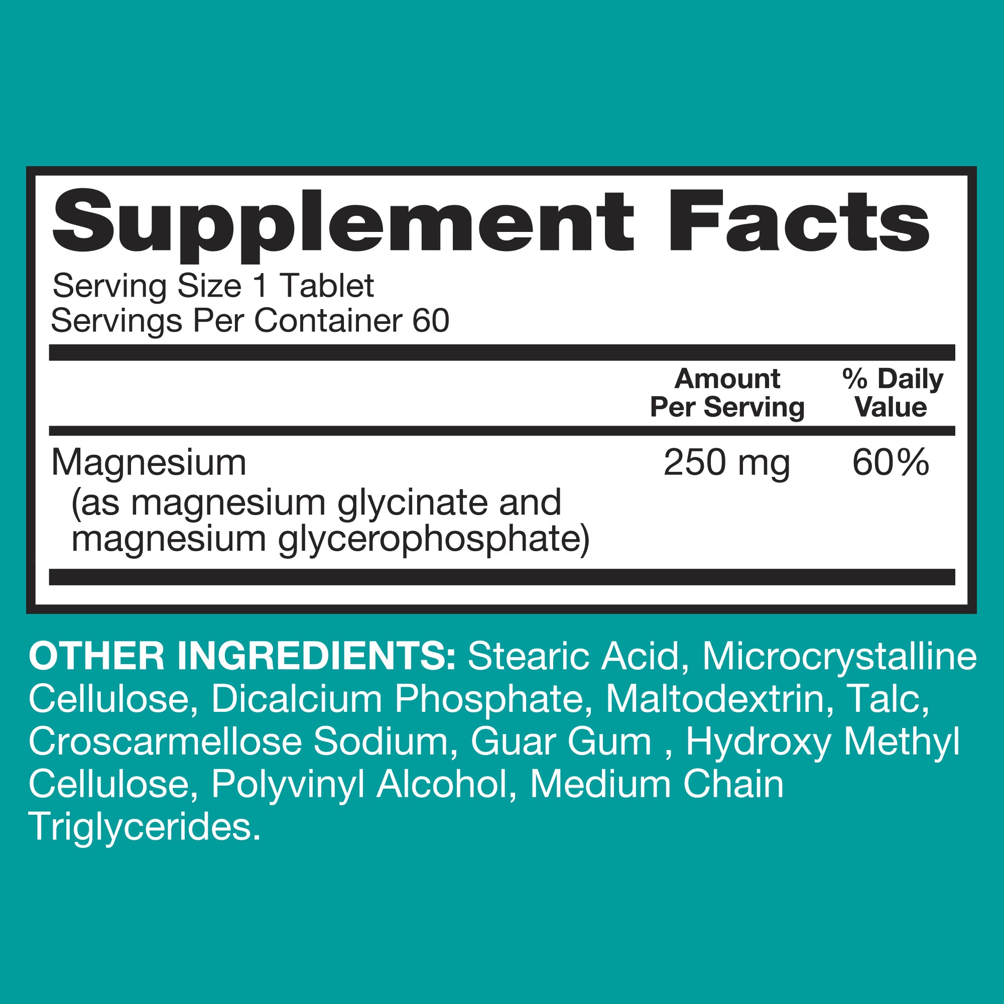 Ultra Magnesium Supplement Facts