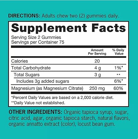 Magnesium Citrate Gummies, 250mg