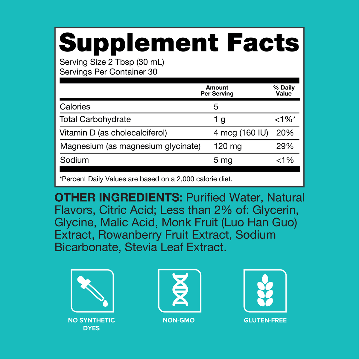 Liquid Magnesium Glycinate, 120mg, with D₃, Passion Fruit Splash Flavor