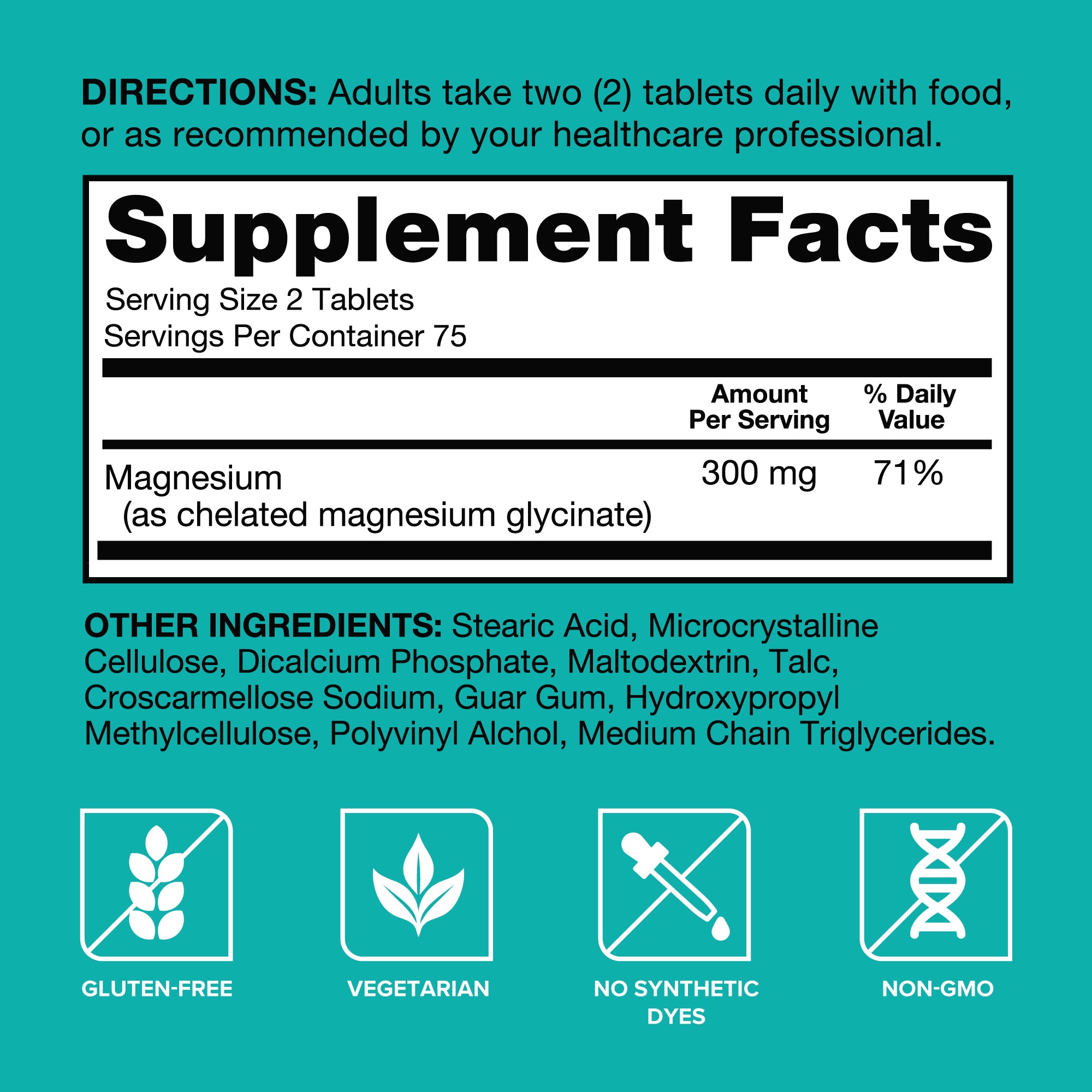 Magnesium Glycinate, 300mg