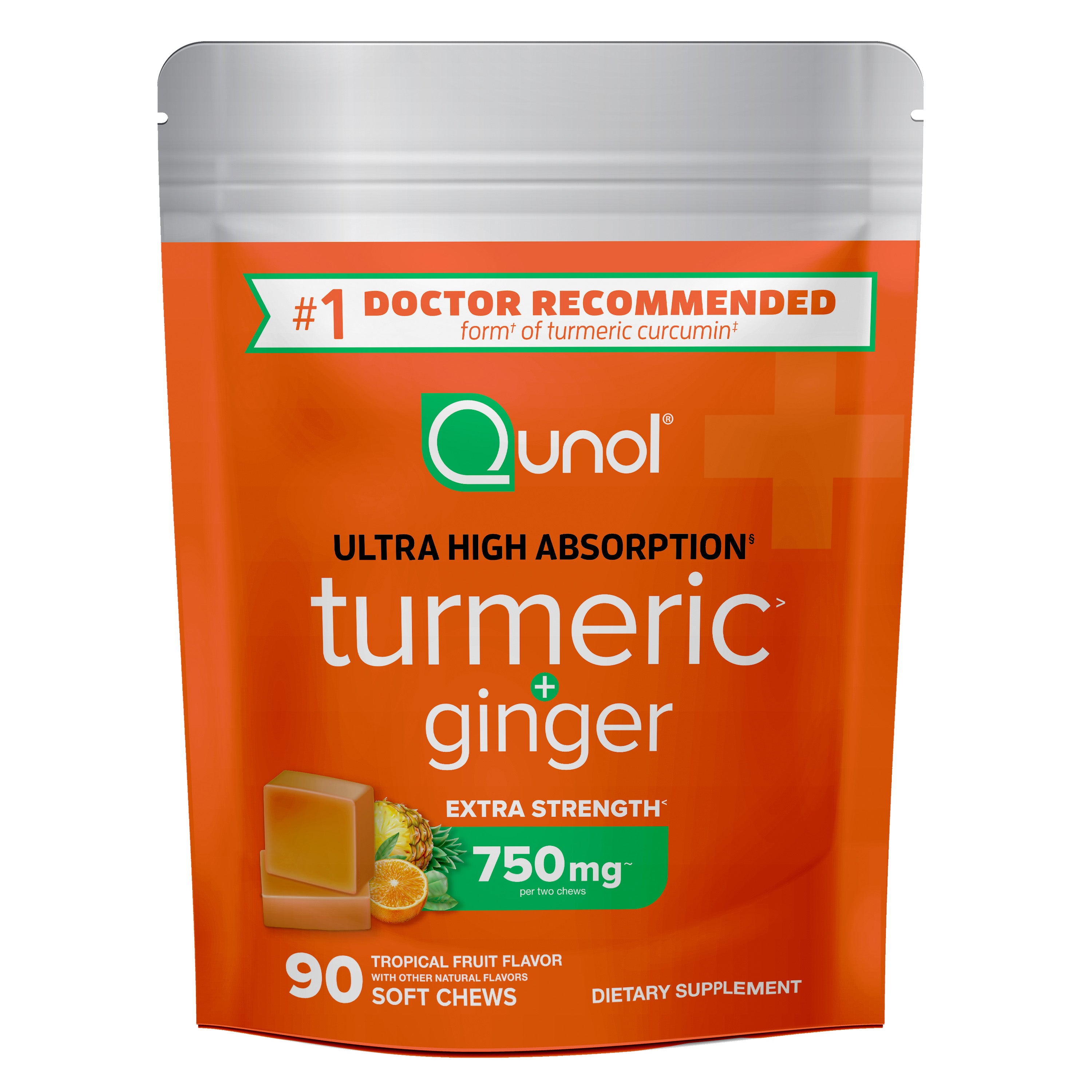 Turmeric + Ginger Chews, 750mg