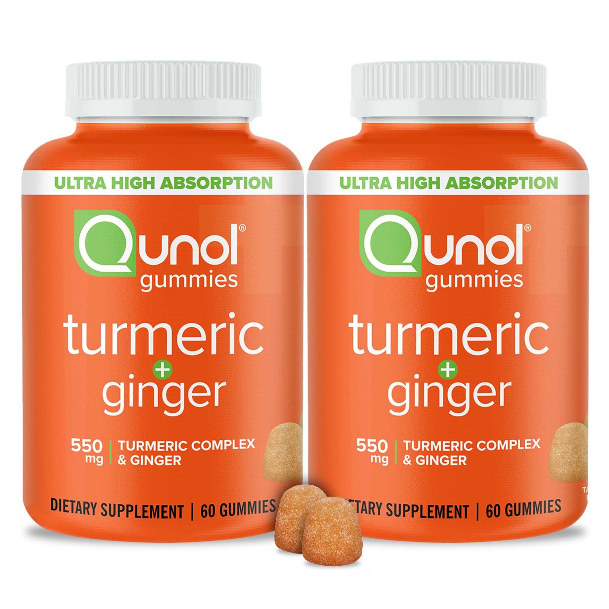 Turmeric + Ginger Gummies, 550mg