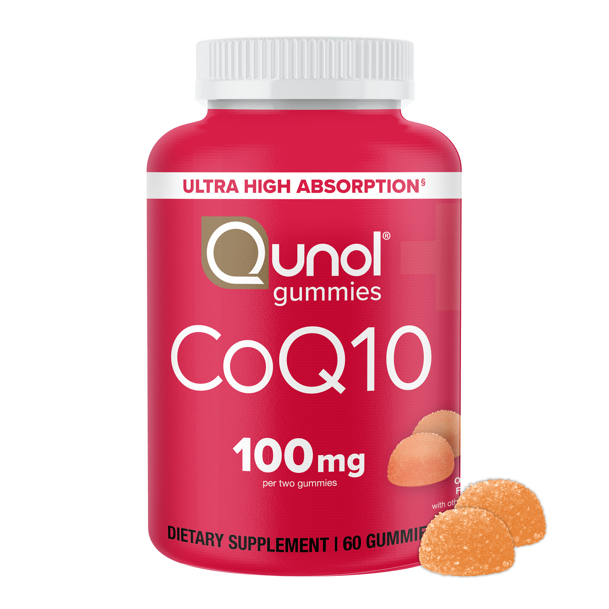 CoQ10 Gummies, 100mg, Rich Orange Flavor