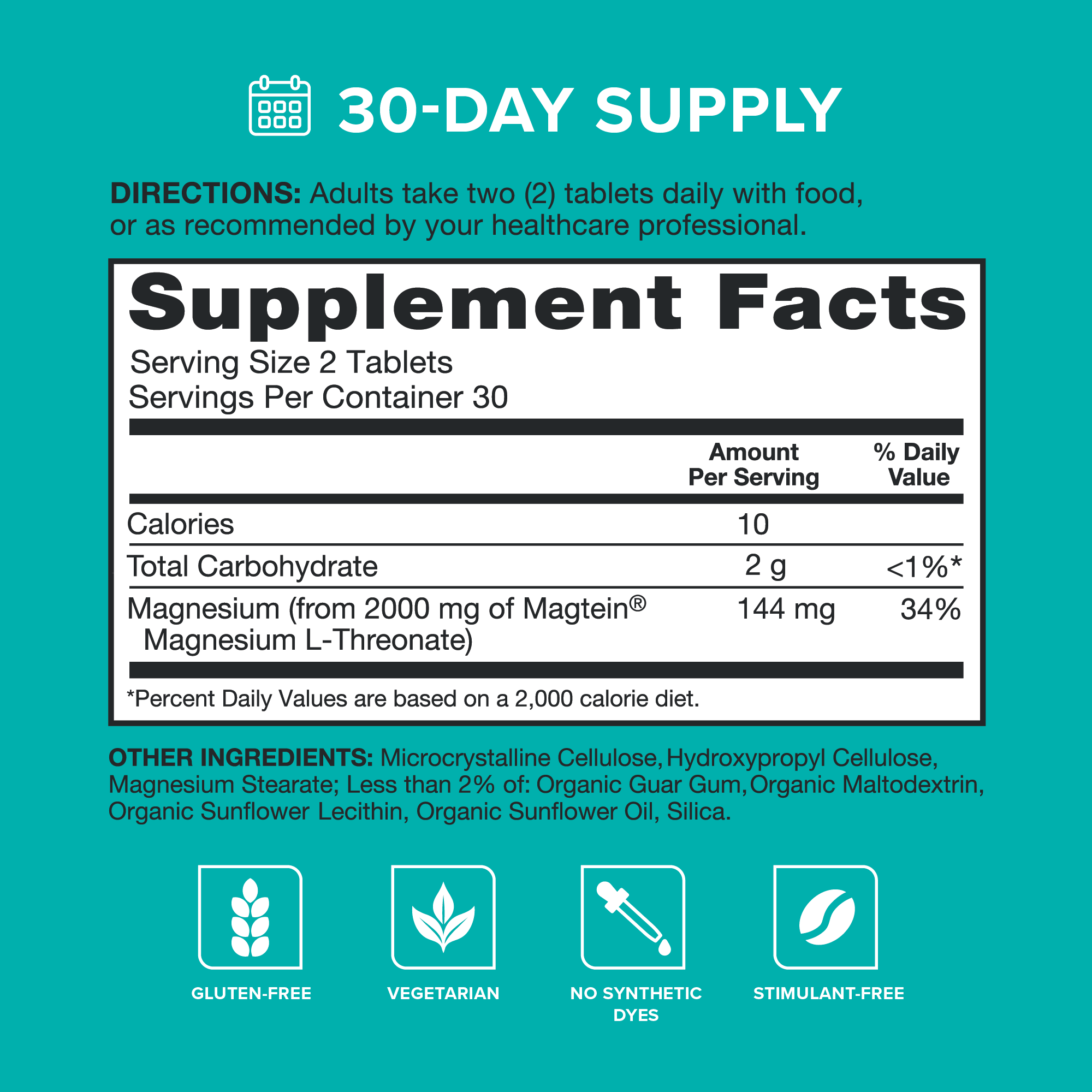 Q-Mag Magnesium L-Threonate Tablets, 2000mg