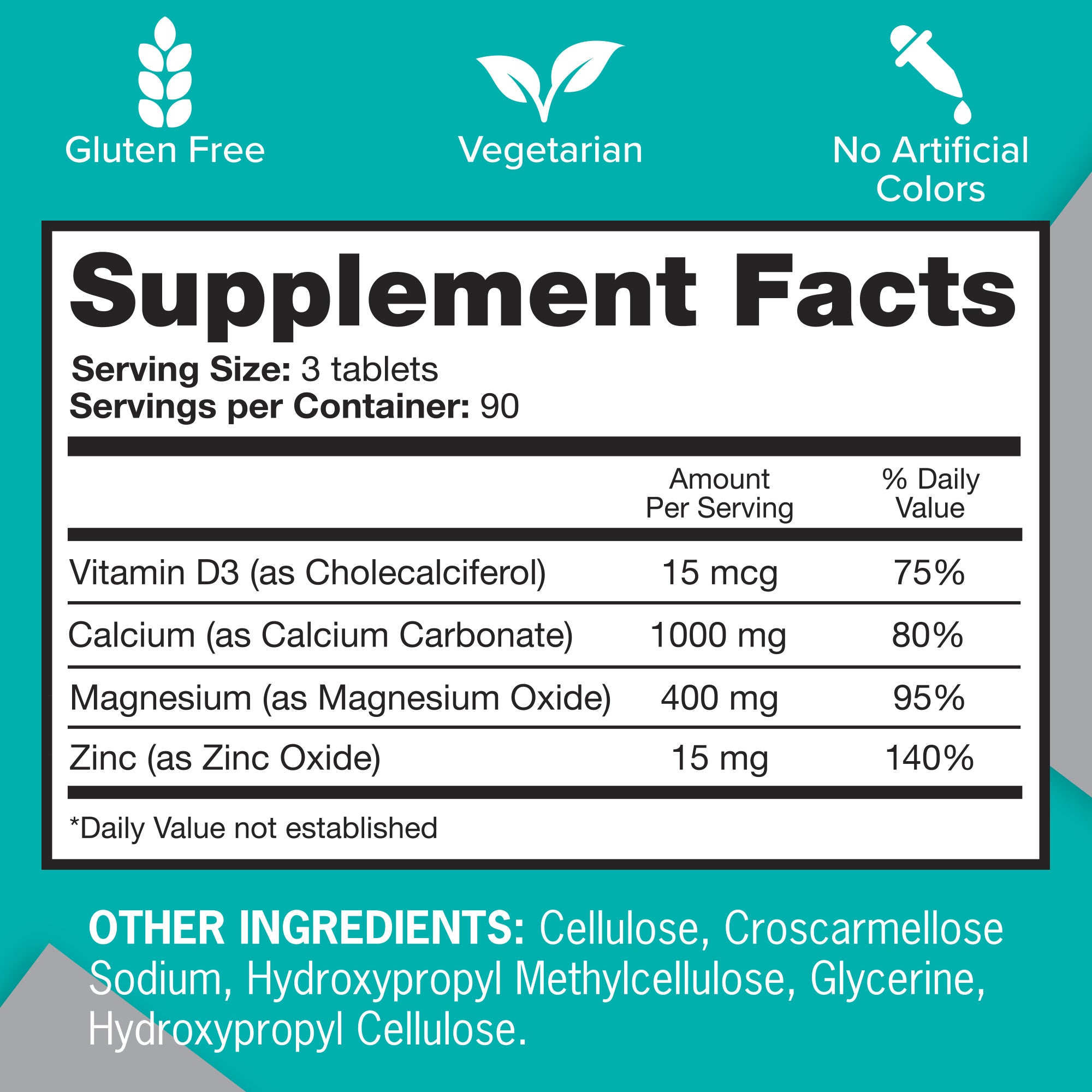 Calcium with Magnesium and Zinc, 3-in-1 Complex